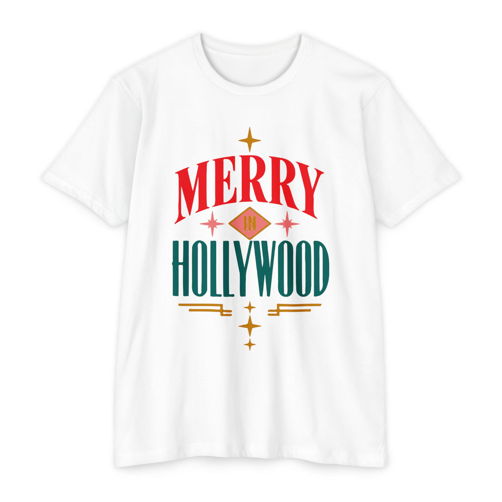 Merry In Hollywood Tee — Retro Studio Park Christmas T-Shirt